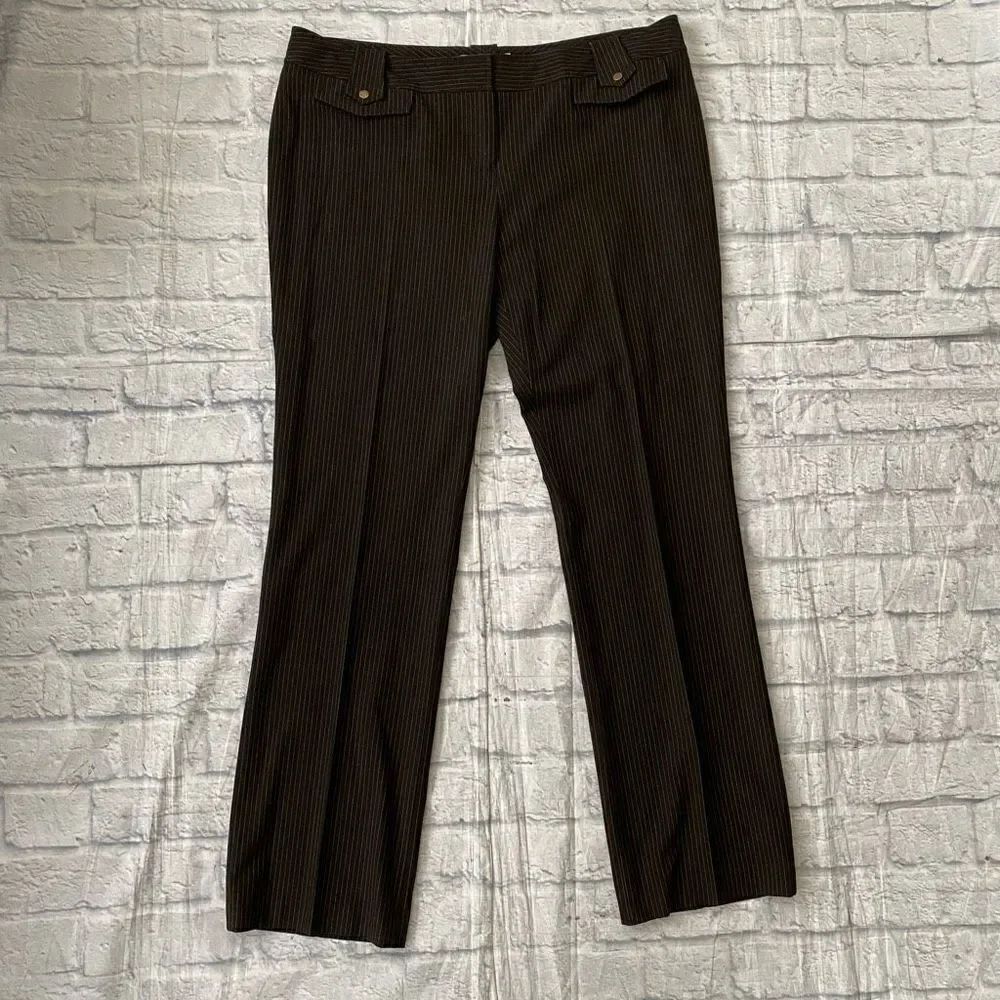 Michael Kors women 14 pin stripe dress pants brown